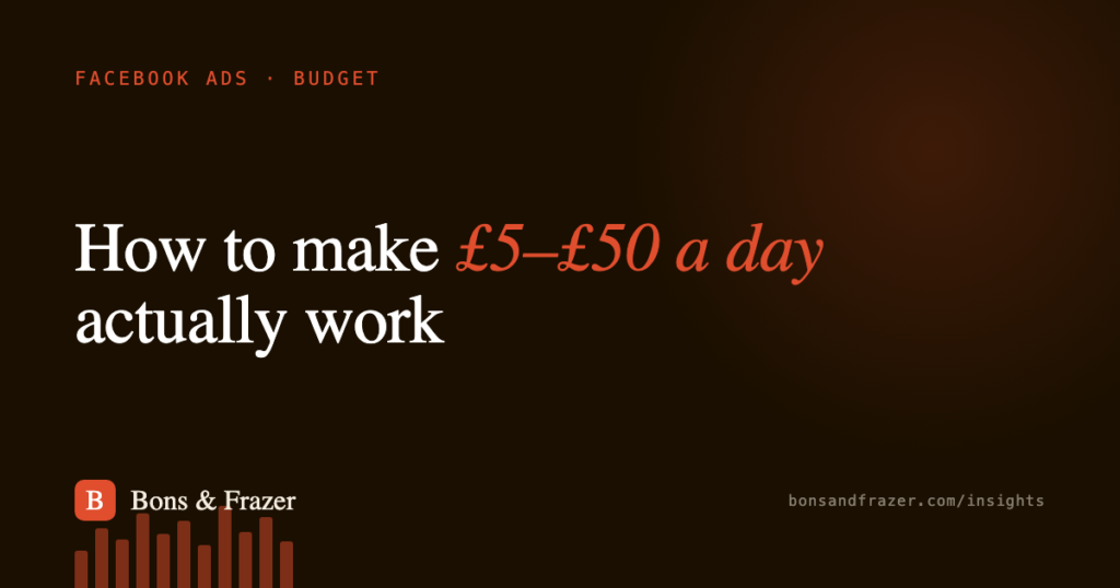 Facebook Ads on a budget — make £5 to £50 a day work