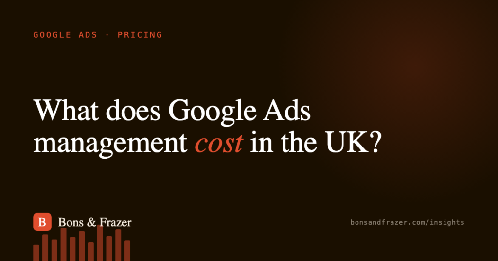 How much does Google Ads management cost in the UK